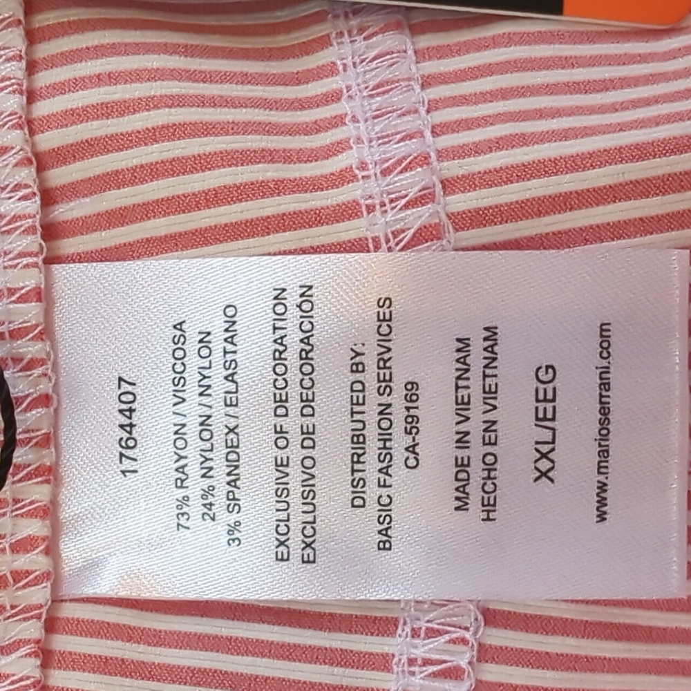 Mario Serrani, Orange And Ivory Pinstripe Ankle/Capri Pants. XXl - Picture 7 of 9